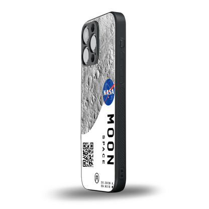 moon space back phone cover | glass case for iphone 14 pro max