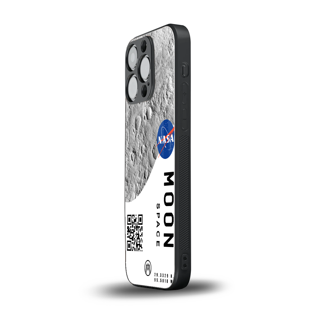 moon space back phone cover | glass case for iphone 15 pro