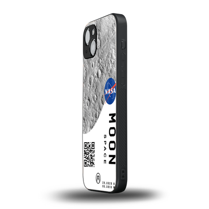 moon space back phone cover | glass case for iphone 15