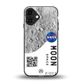 moon space back phone cover | glass case for iphone 16 plus