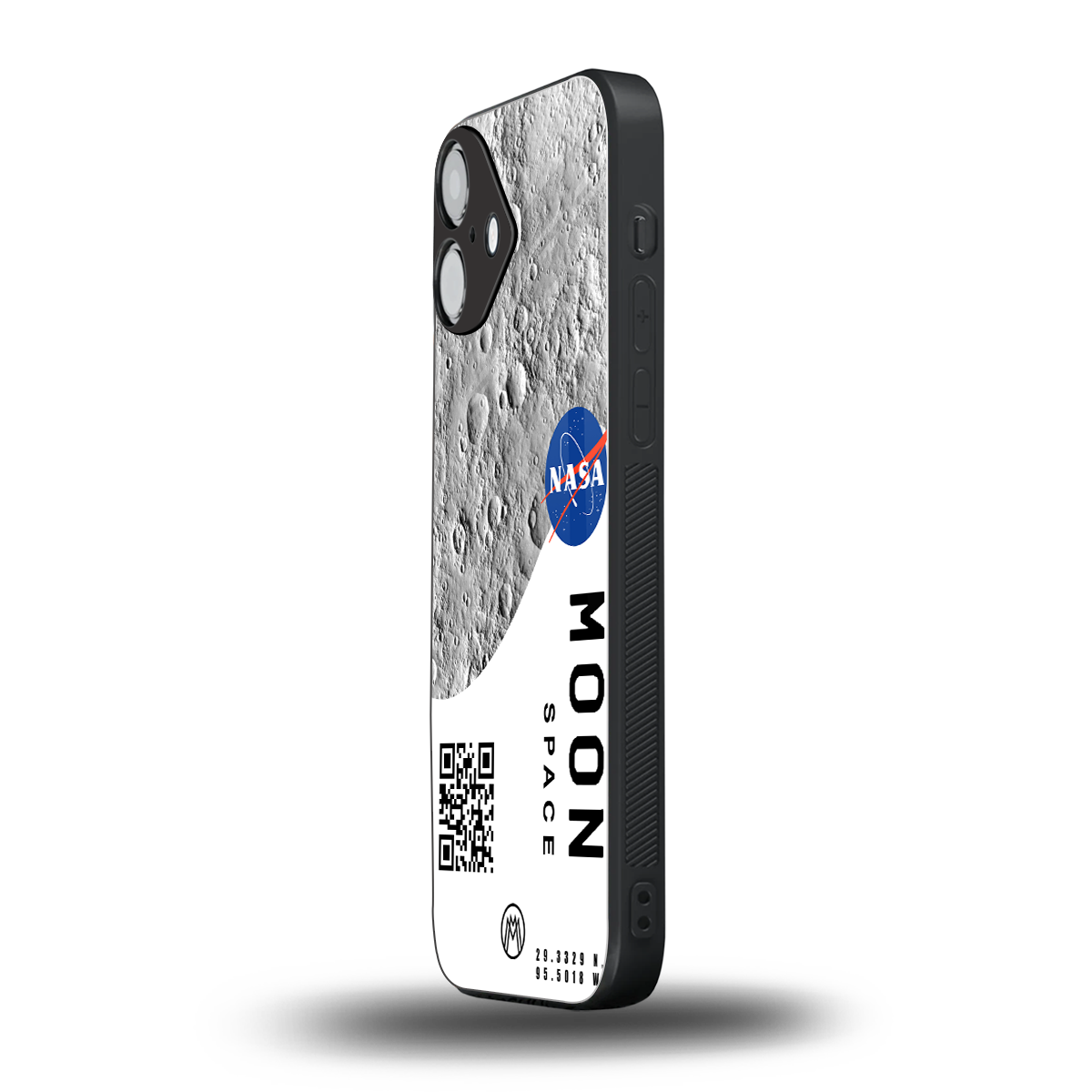 moon space back phone cover | glass case for iphone 16 plus