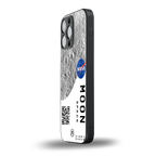 moon space back phone cover | glass case for iphone 16 pro max