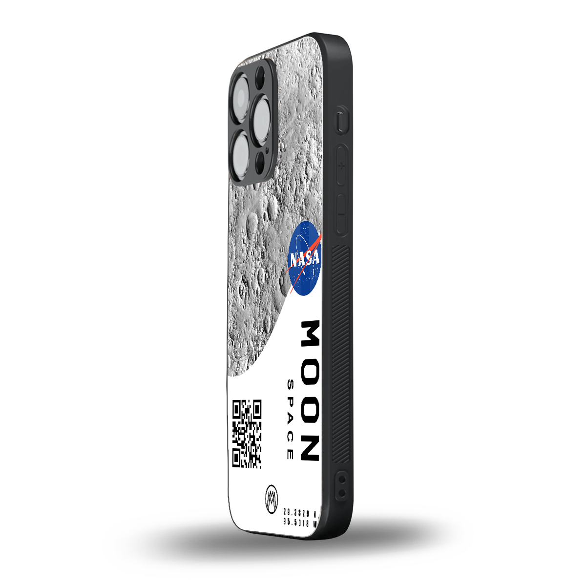 moon space back phone cover | glass case for iphone 16 pro max