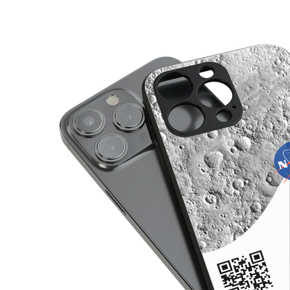 moon space back phone cover | glass case for iphone 13 pro max