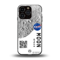 moon space back phone cover | glass case for iphone 16 pro