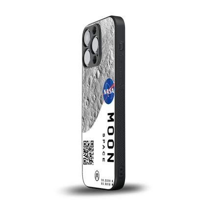 moon space back phone cover | glass case for iphone 16 pro