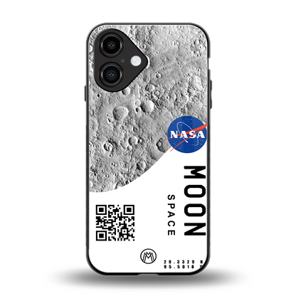 moon space back phone cover | glass case for iphone 16