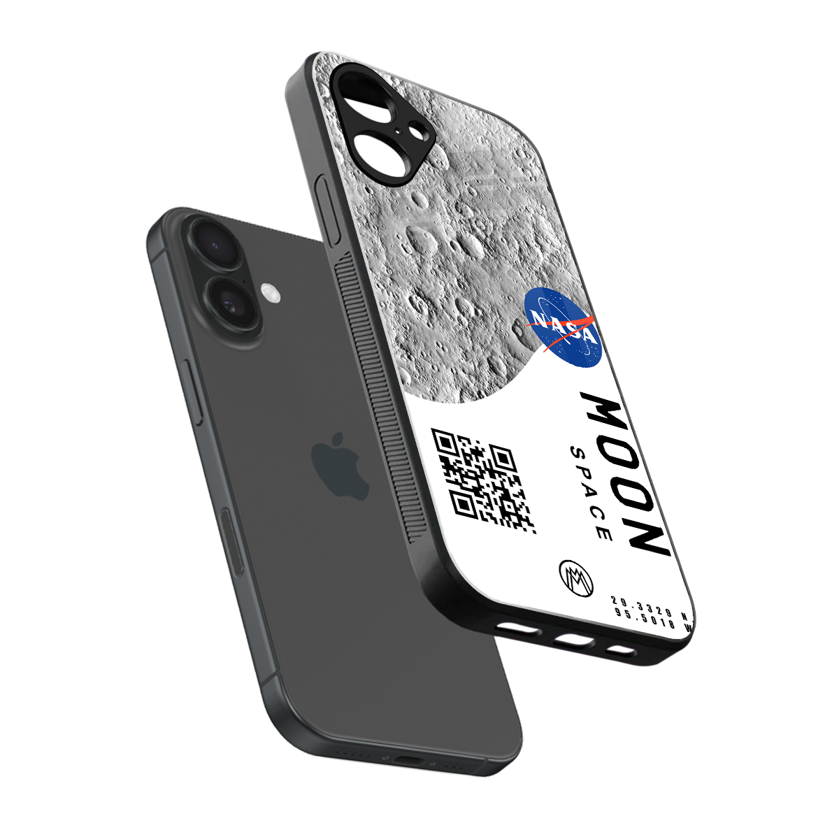 moon space back phone cover | glass case for iphone 16