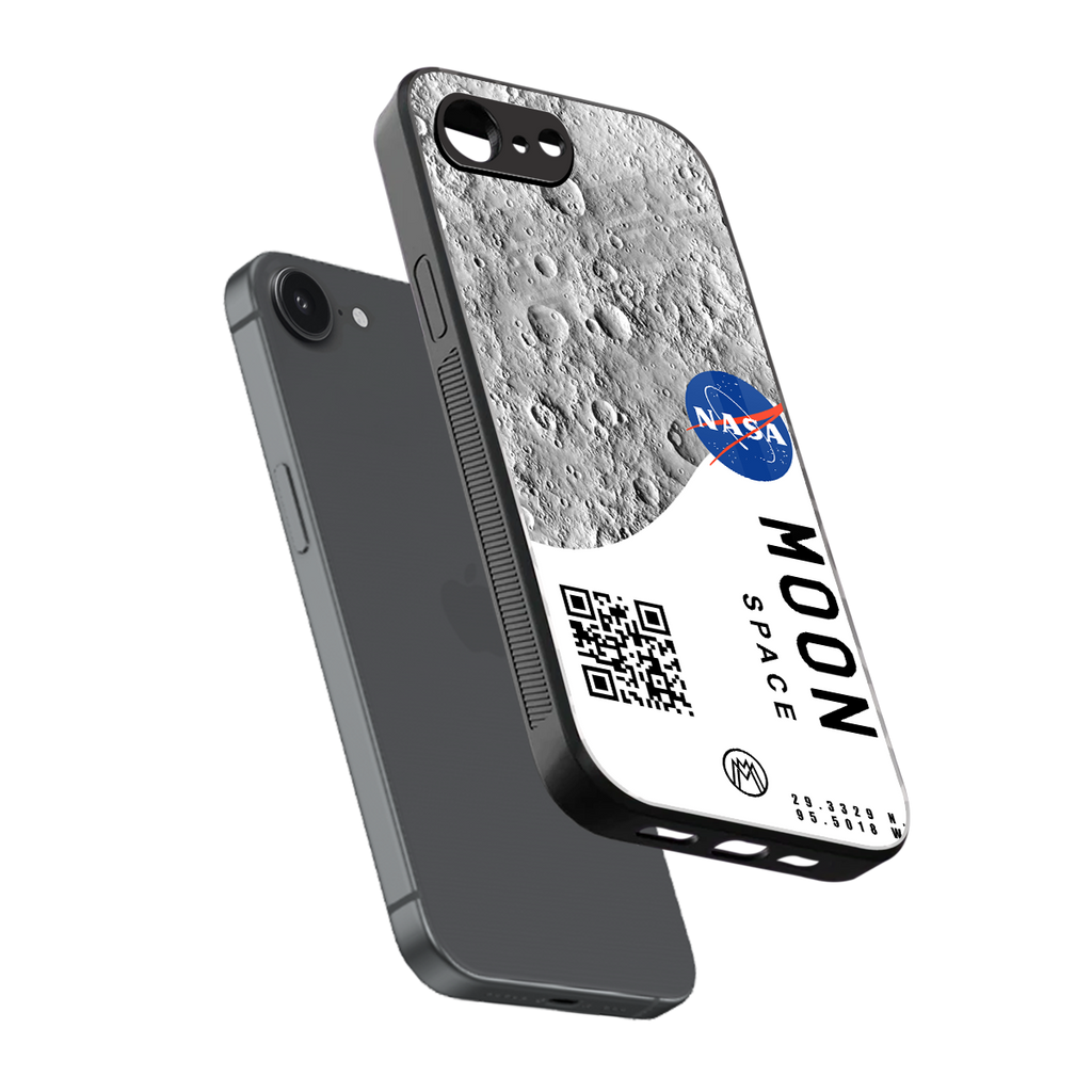 moon space back phone cover | glass case for iphone 16e