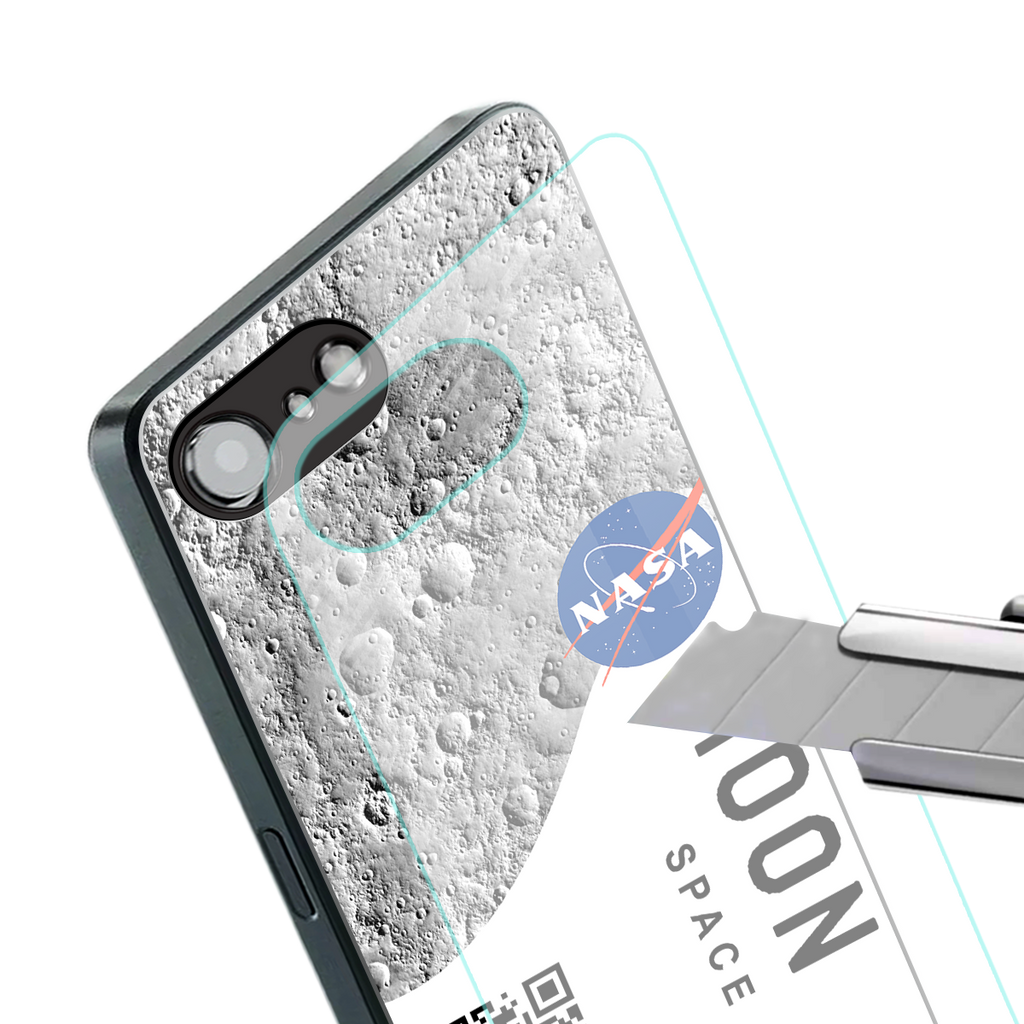 moon space back phone cover | glass case for iphone 16e