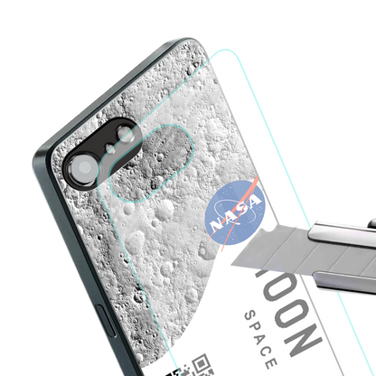 moon space back phone cover | glass case for iphone 16e