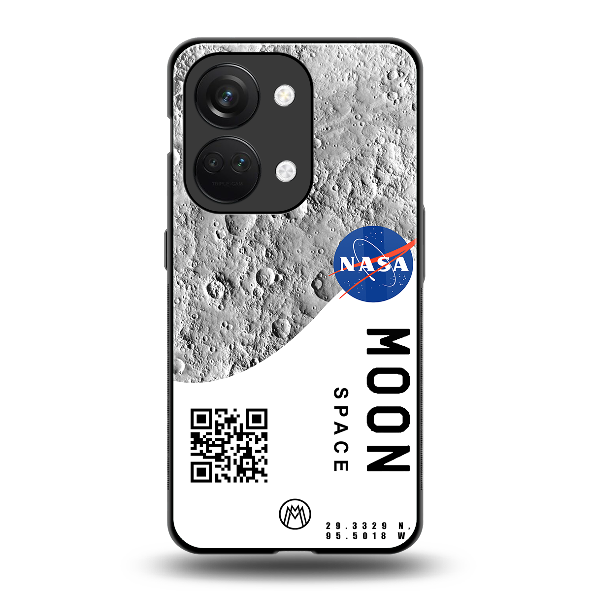 moon space back phone cover | glass case for oneplus nord 3