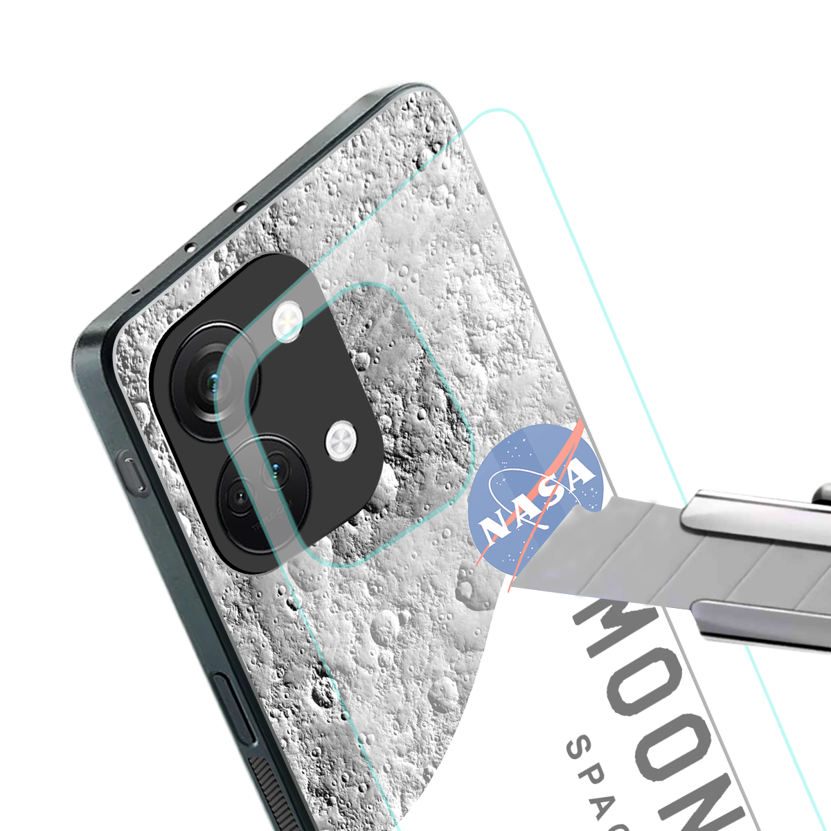 moon space back phone cover | glass case for oneplus nord 3