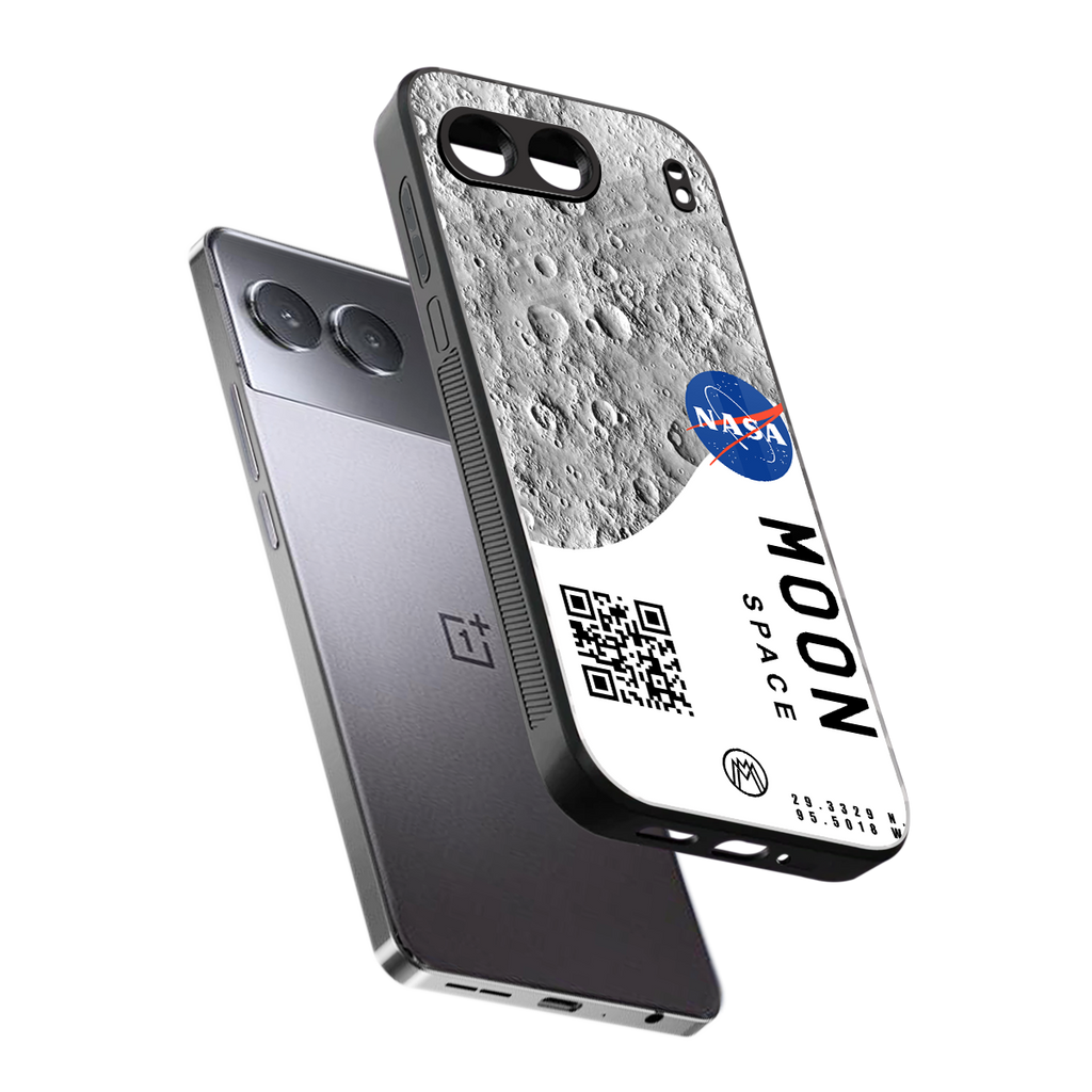 moon space back phone cover | glass case for oneplus nord 4