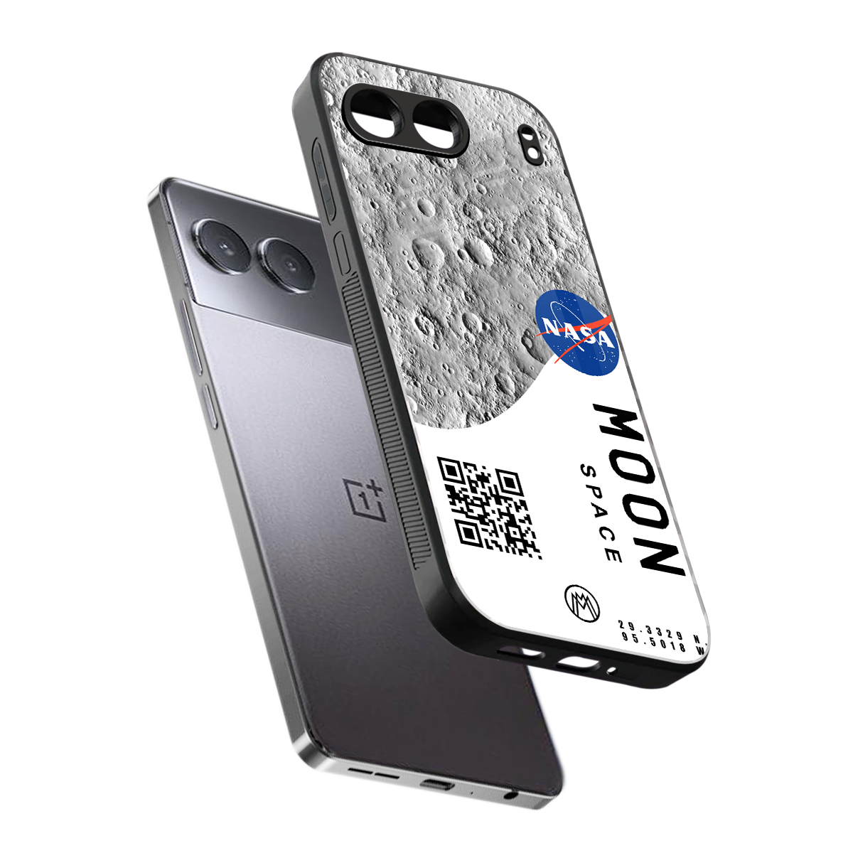 moon space back phone cover | glass case for oneplus nord 4