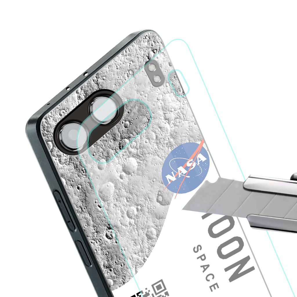 moon space back phone cover | glass case for oneplus nord 4