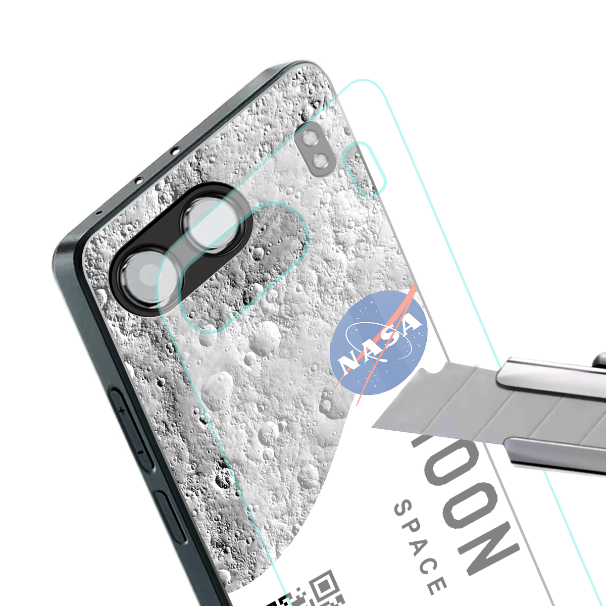 moon space back phone cover | glass case for oneplus nord 4