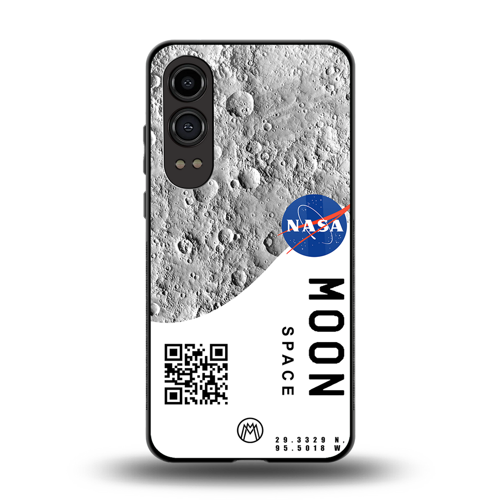 moon space back phone cover | glass case for oneplus nord ce 4 lite