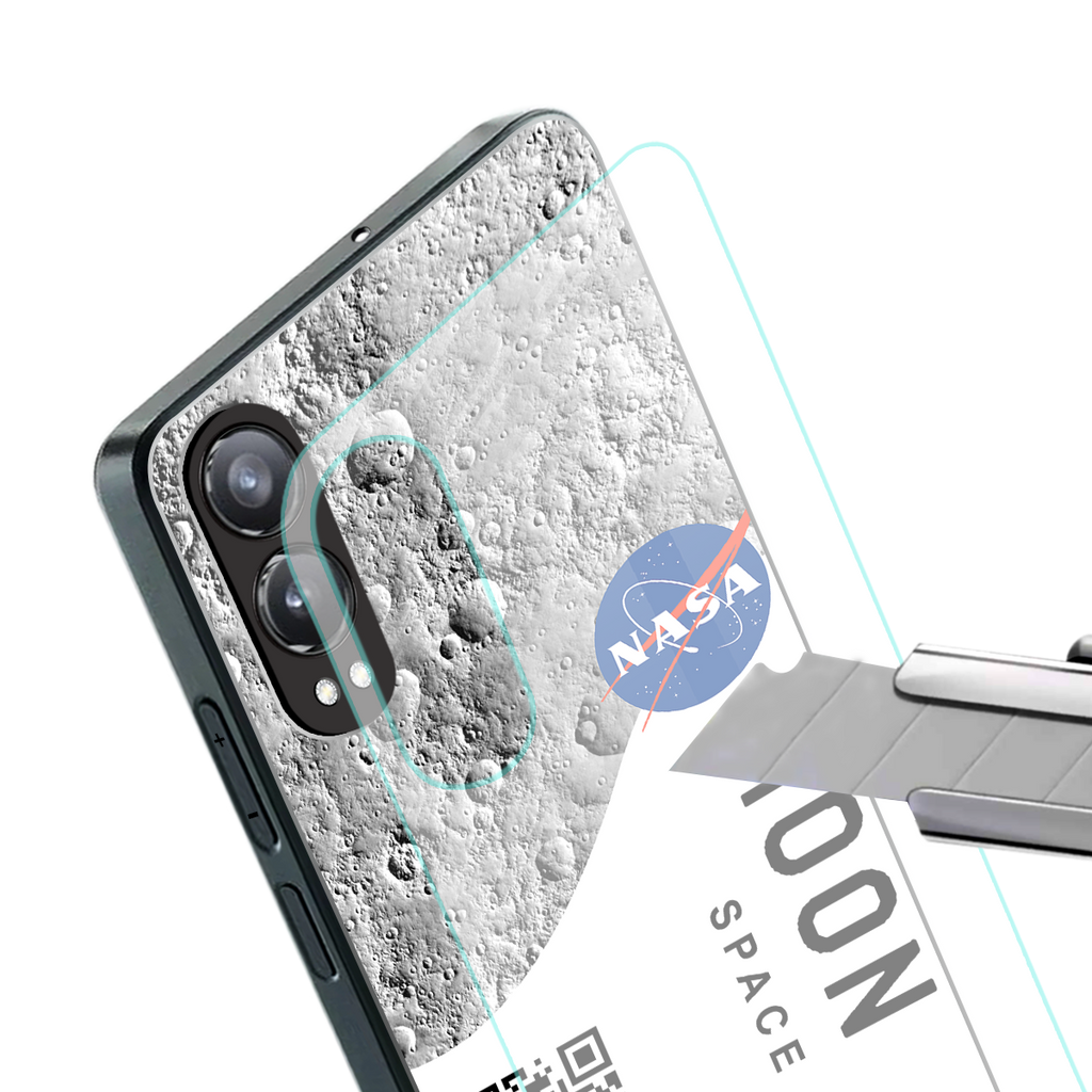 moon space back phone cover | glass case for oneplus nord ce 4 lite