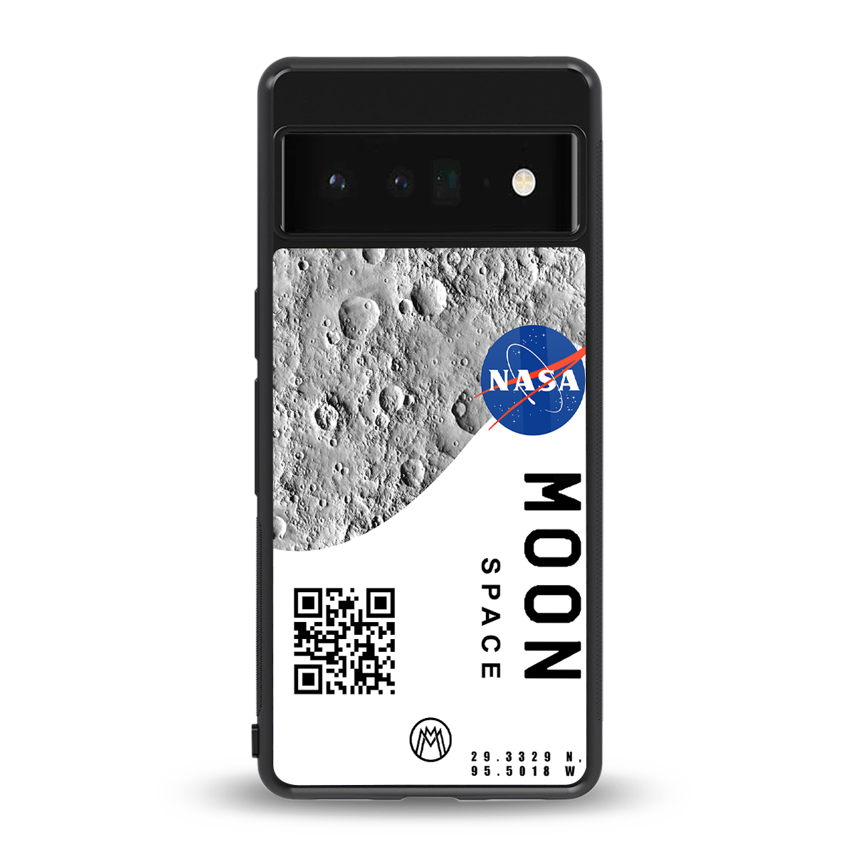 moon space back phone cover | glass case for google pixel 6 pro