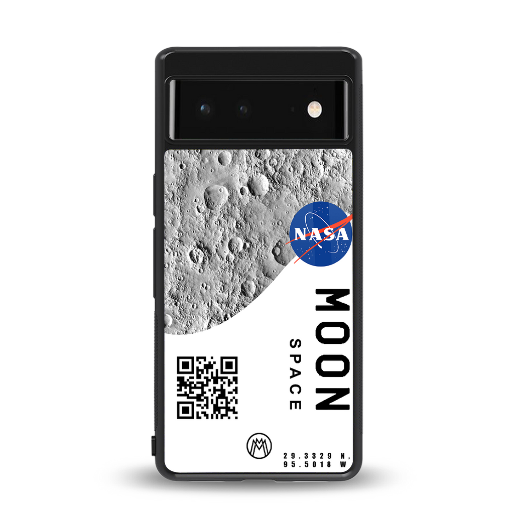 moon space back phone cover | glass case for google pixel 6