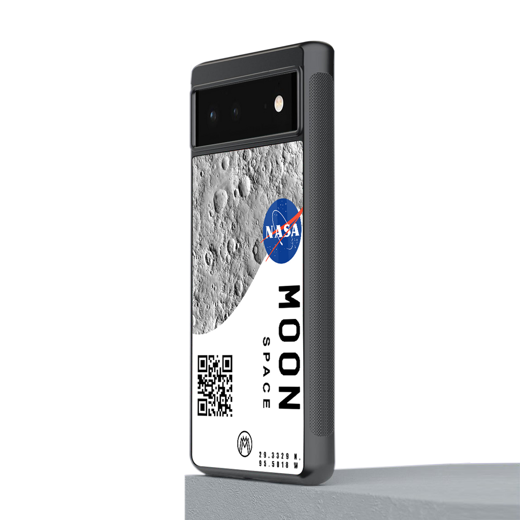 moon space back phone cover | glass case for google pixel 6