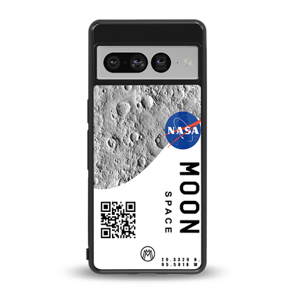 moon space back phone cover | glass case for google pixel 7 pro