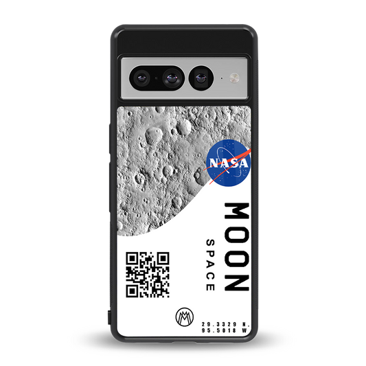 moon space back phone cover | glass case for google pixel 7 pro
