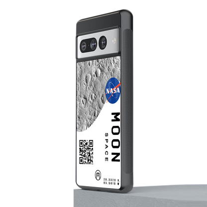 moon space back phone cover | glass case for google pixel 7 pro