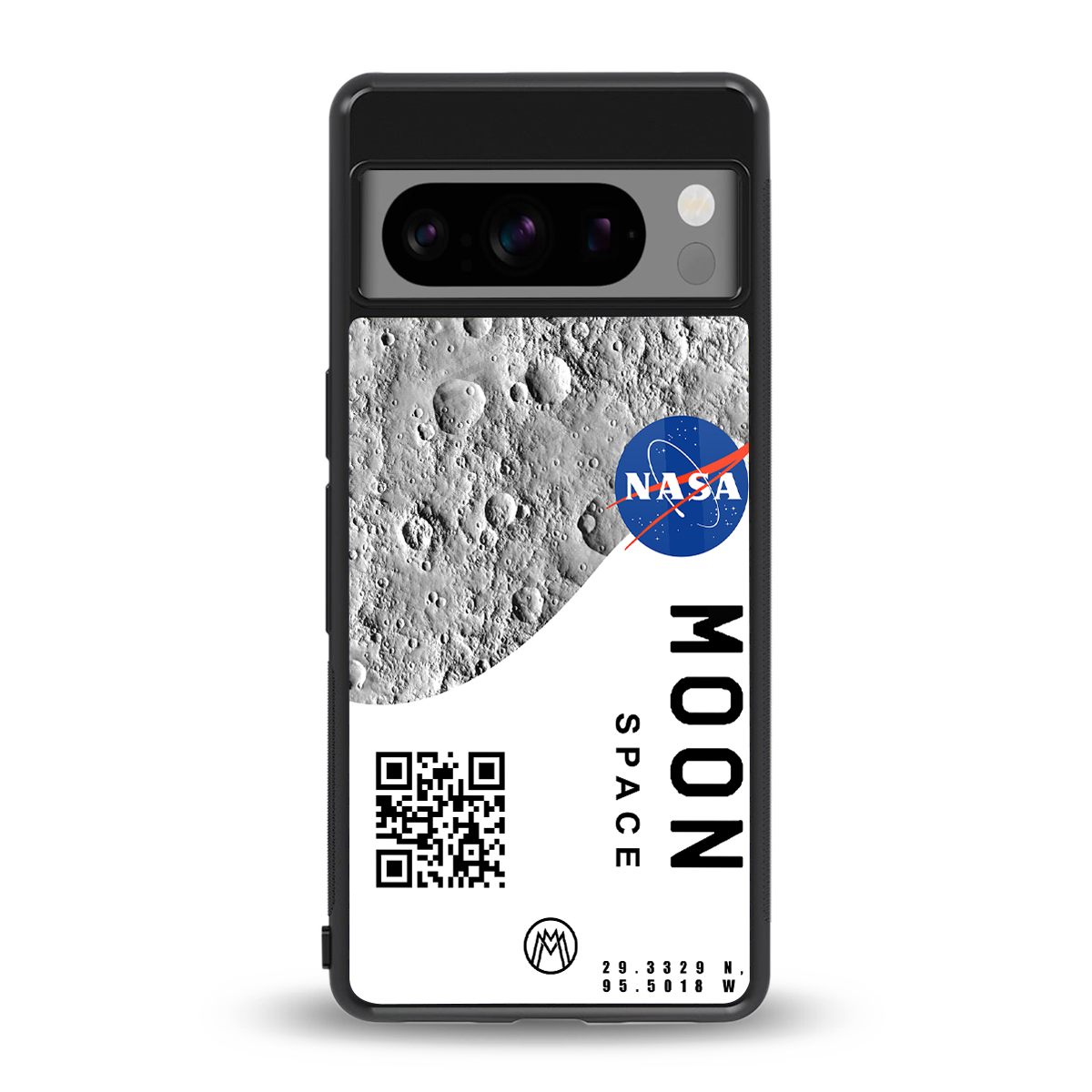 moon space back phone cover | glass case for google pixel 8 pro