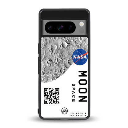 moon space back phone cover | glass case for google pixel 8 pro