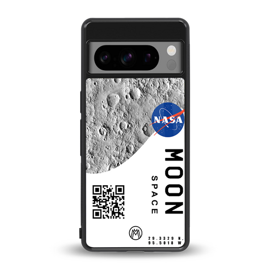 moon space back phone cover | glass case for google pixel 8 pro