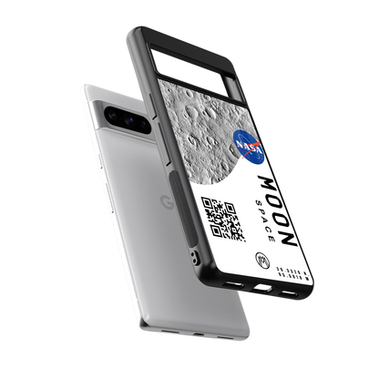 moon space back phone cover | glass case for google pixel 8 pro