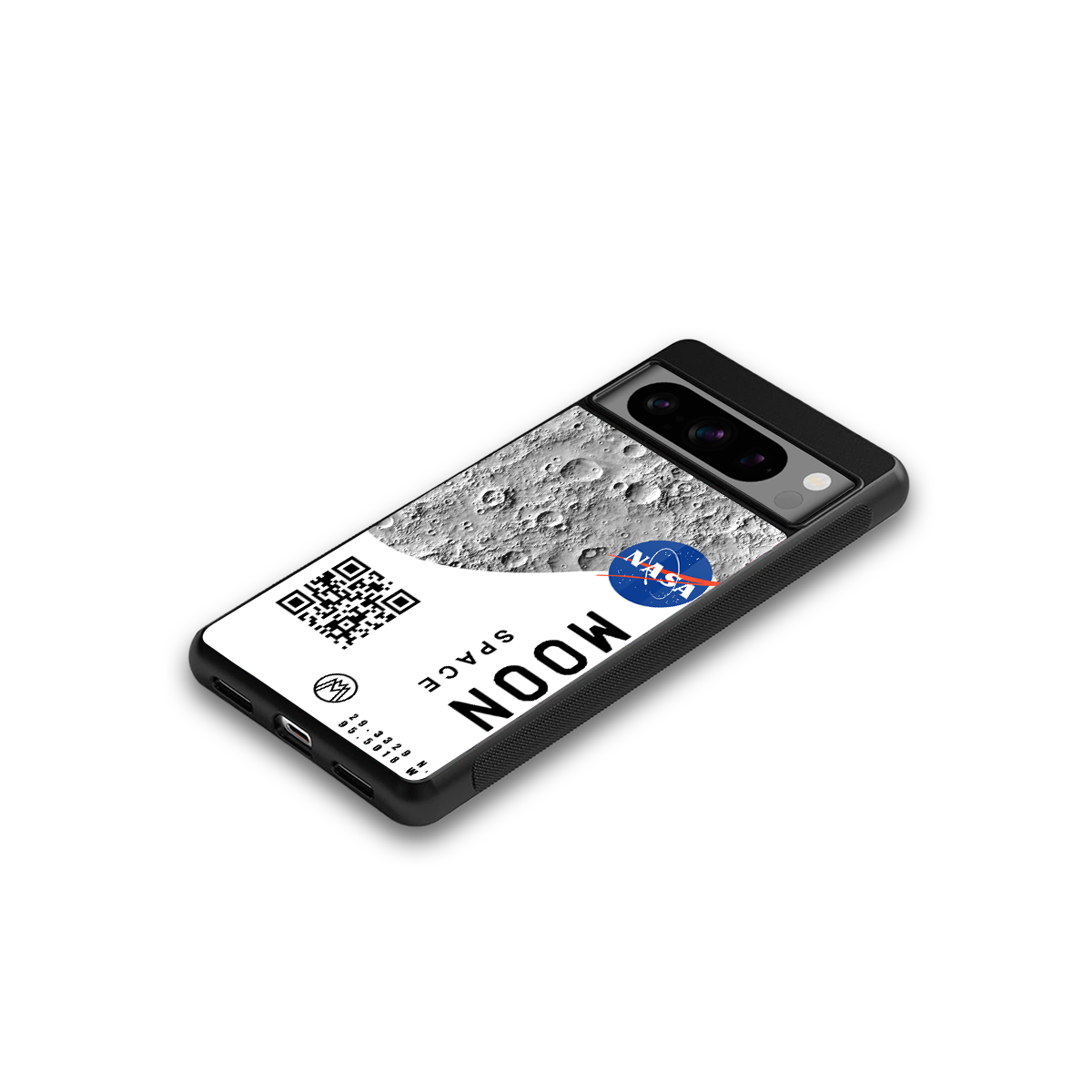 moon space back phone cover | glass case for google pixel 8 pro