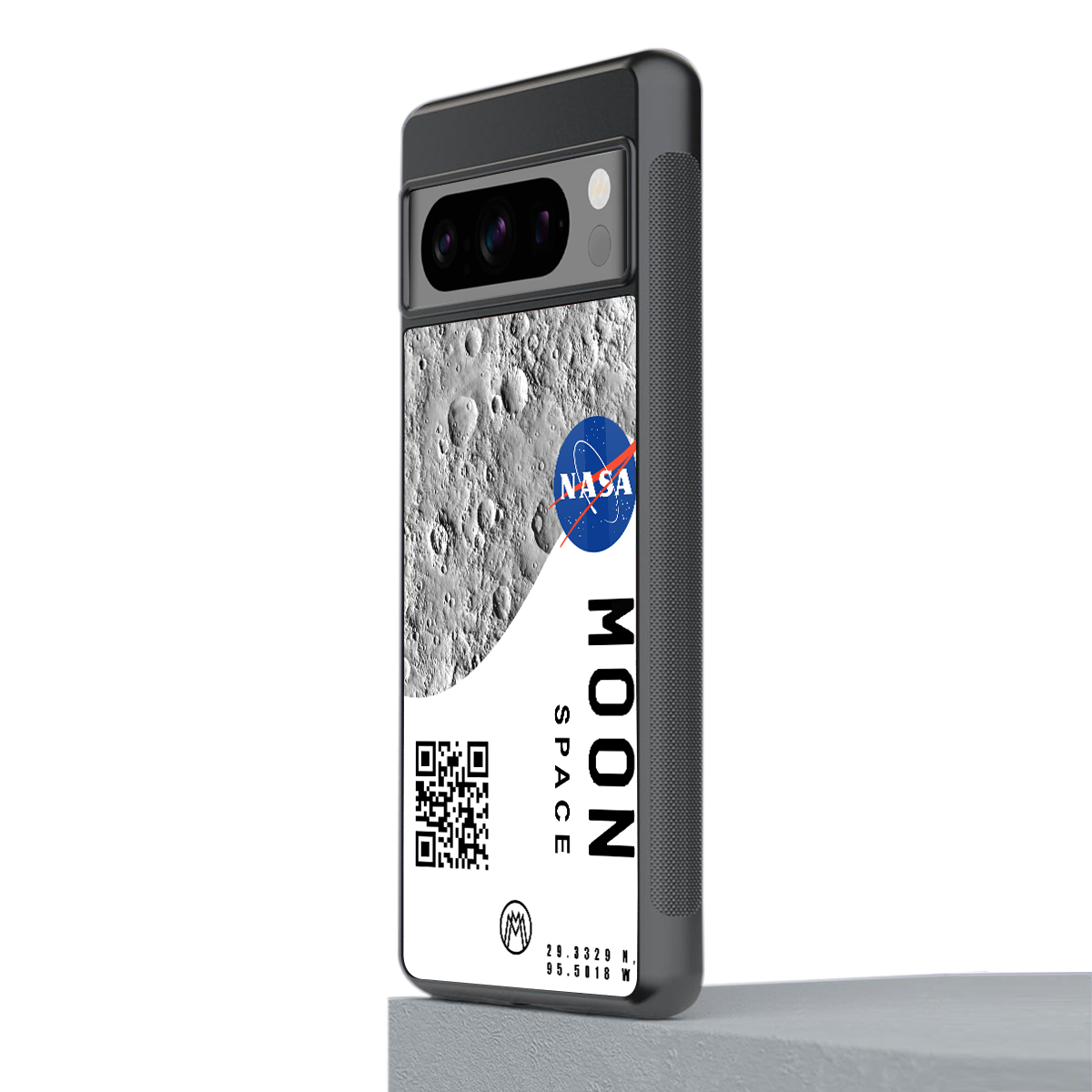 moon space back phone cover | glass case for google pixel 8 pro