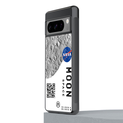 moon space back phone cover | glass case for google pixel 8 pro