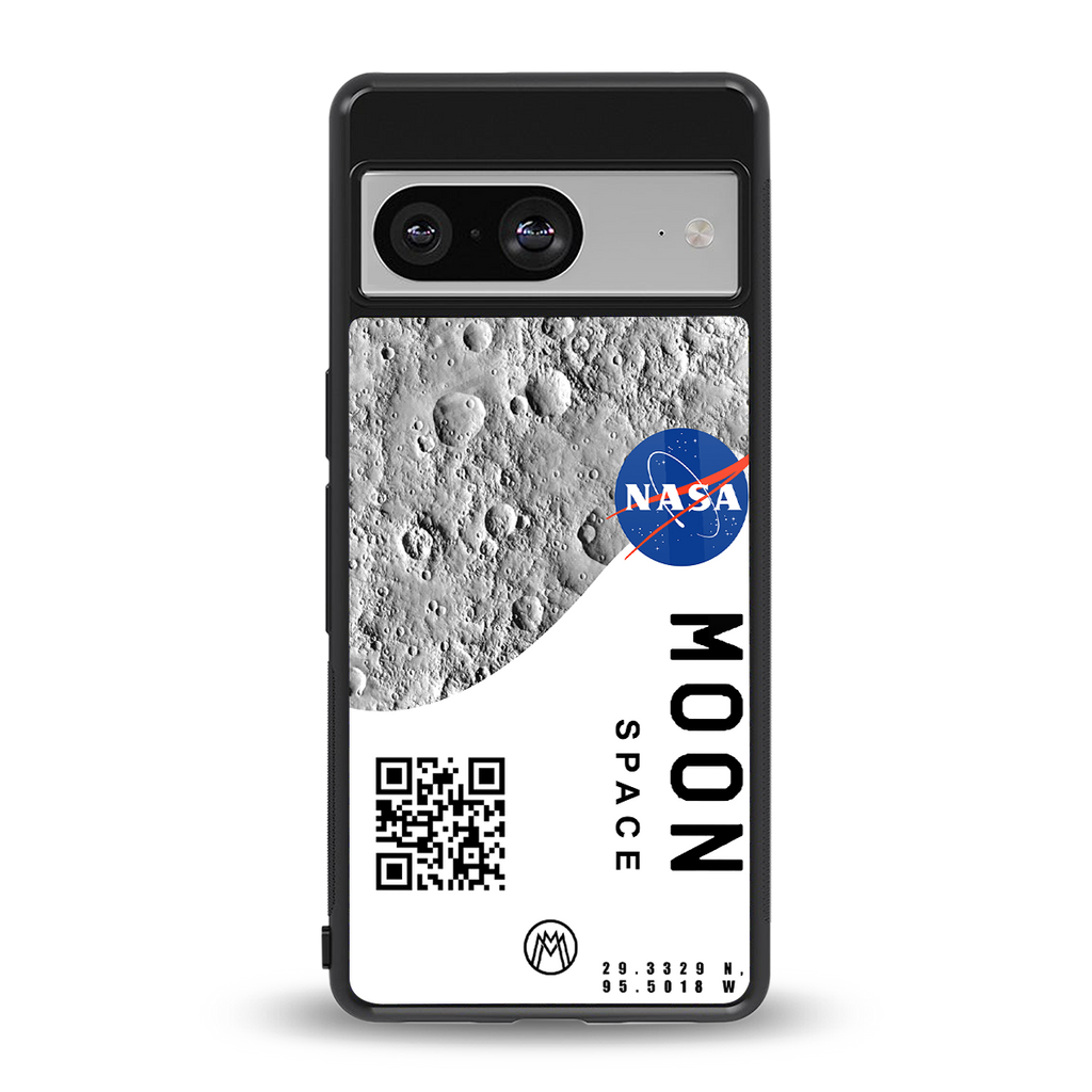 moon space back phone cover | glass case for Google Pixel 8