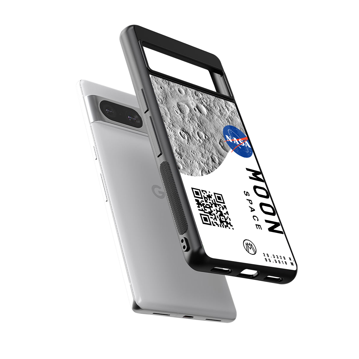 moon space back phone cover | glass case for Google Pixel 8