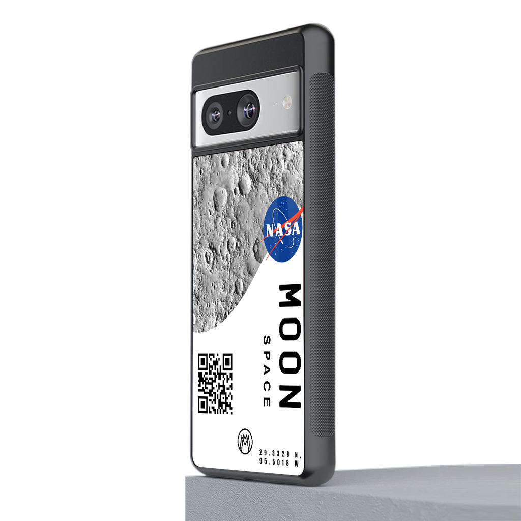moon space back phone cover | glass case for Google Pixel 8