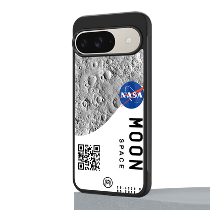 moon space back phone cover | glass case for google pixel 9