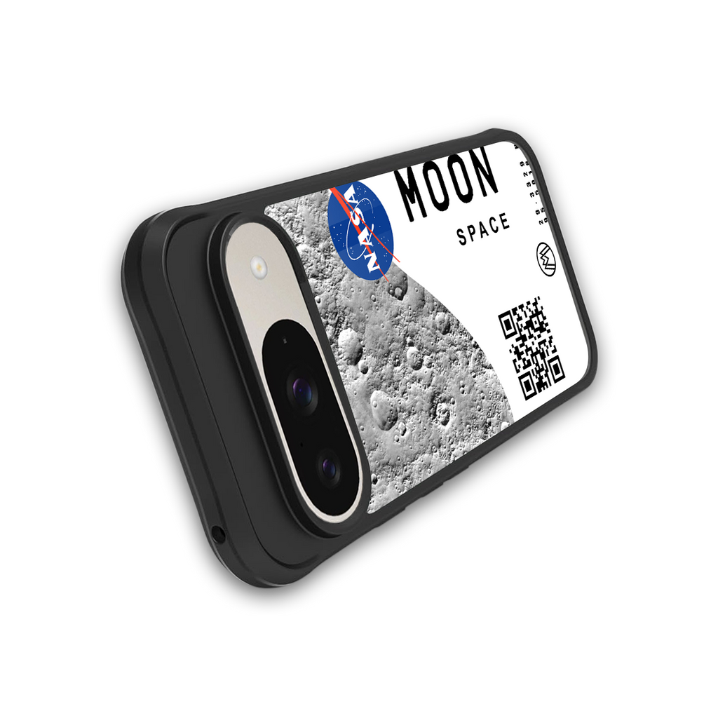 moon space back phone cover | glass case for google pixel 9