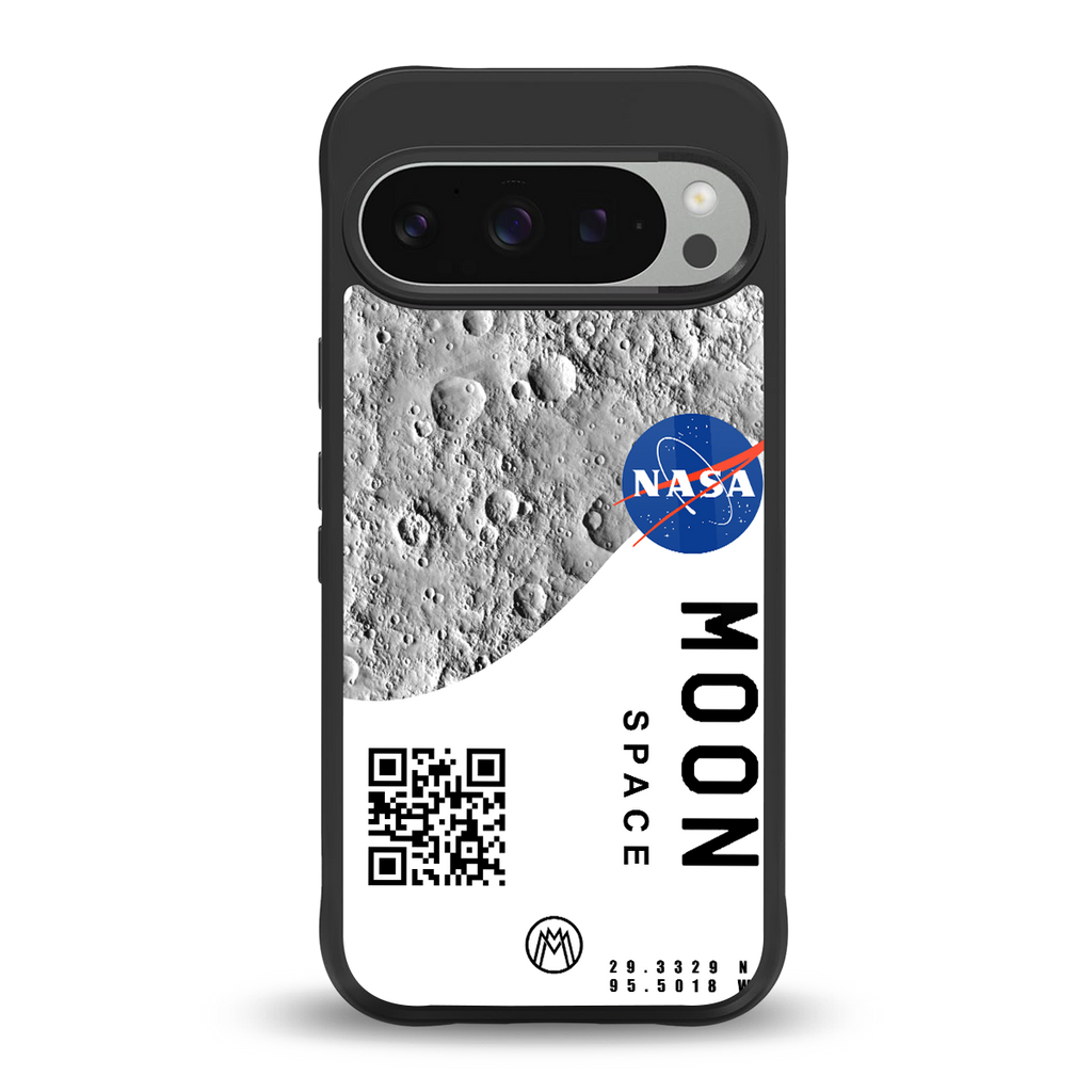 moon space back phone cover | glass case for google pixel 9 pro