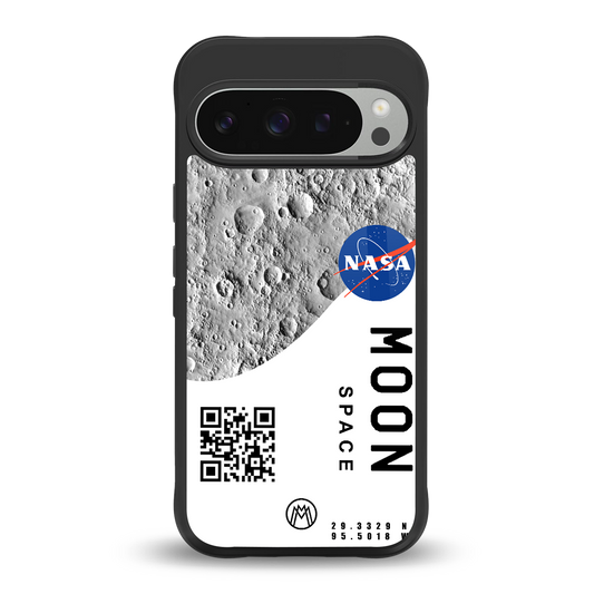 moon space back phone cover | glass case for google pixel 9 pro xl