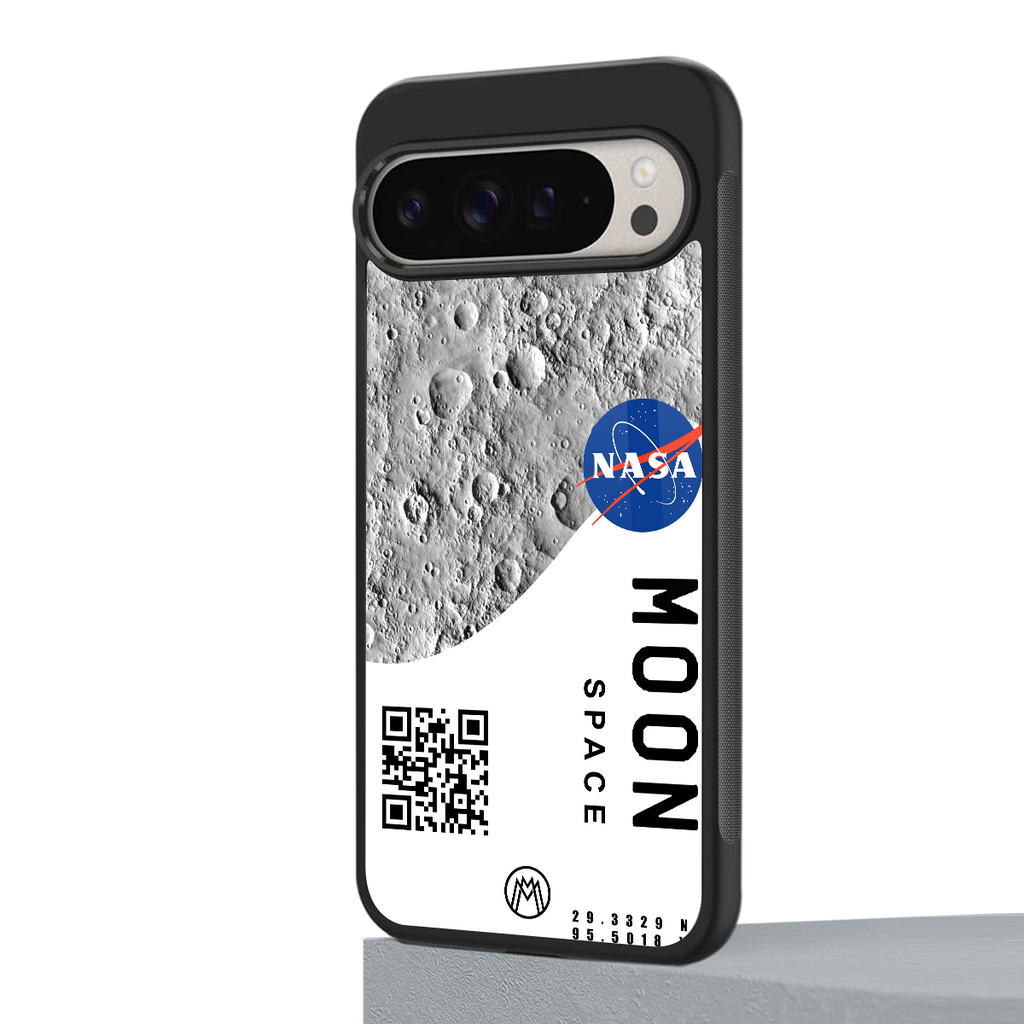 moon space back phone cover | glass case for google pixel 9 pro