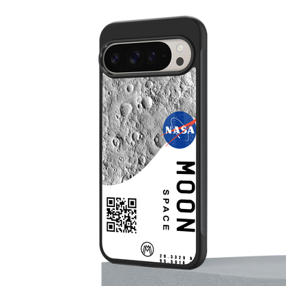 moon space back phone cover | glass case for google pixel 9 pro