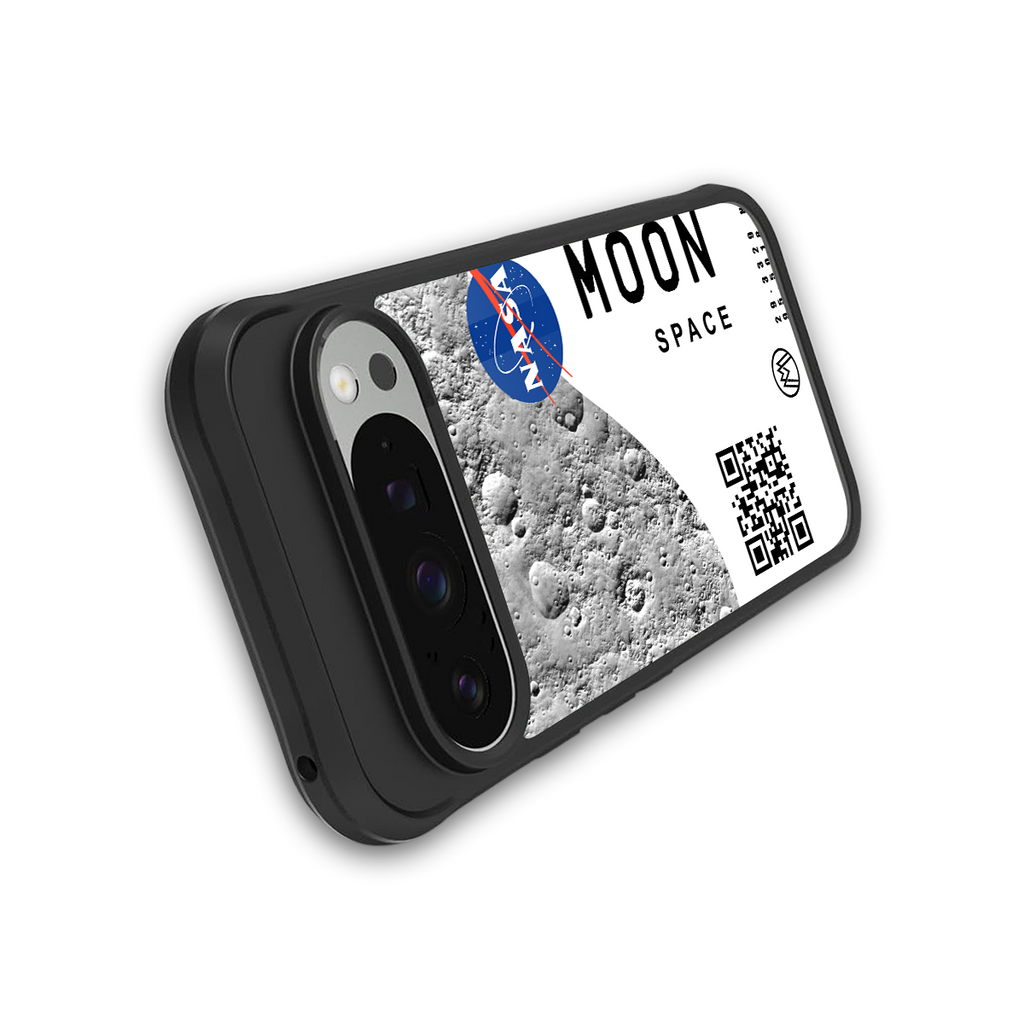 moon space back phone cover | glass case for google pixel 9 pro