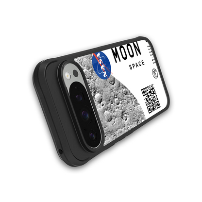 moon space back phone cover | glass case for google pixel 9 pro xl