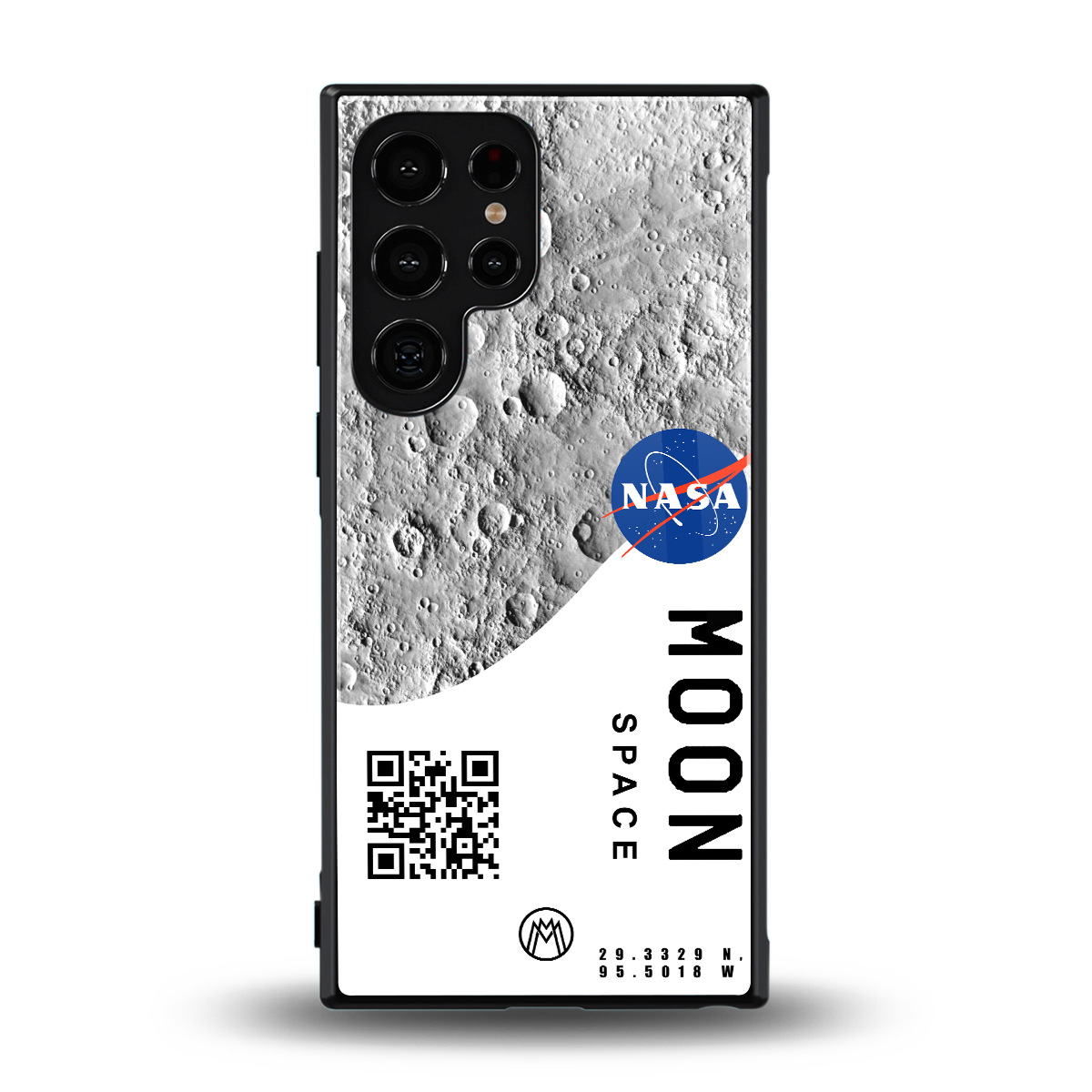 moon space back phone cover | glass case for samsung galaxy s24 ultra