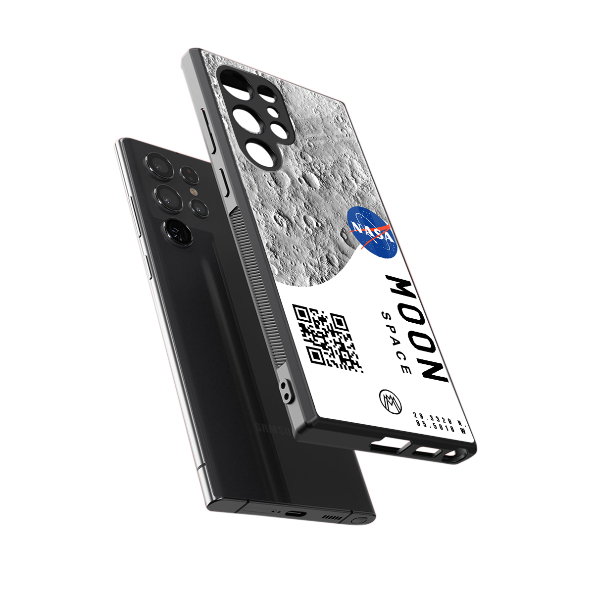 moon space back phone cover | glass case for samsung galaxy s24 ultra