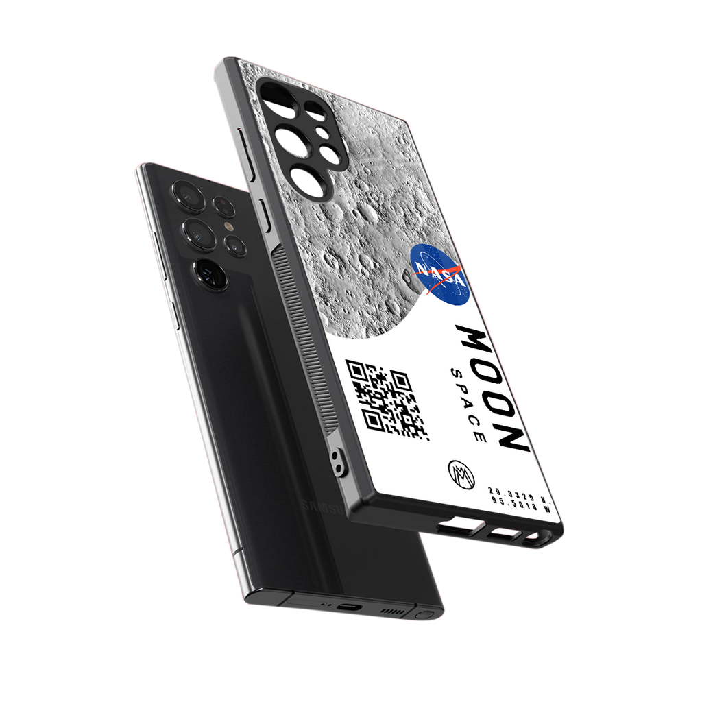 moon space back phone cover | glass case for samsung galaxy s23 ultra
